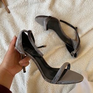 Velvet Gray Raye Strap Heels